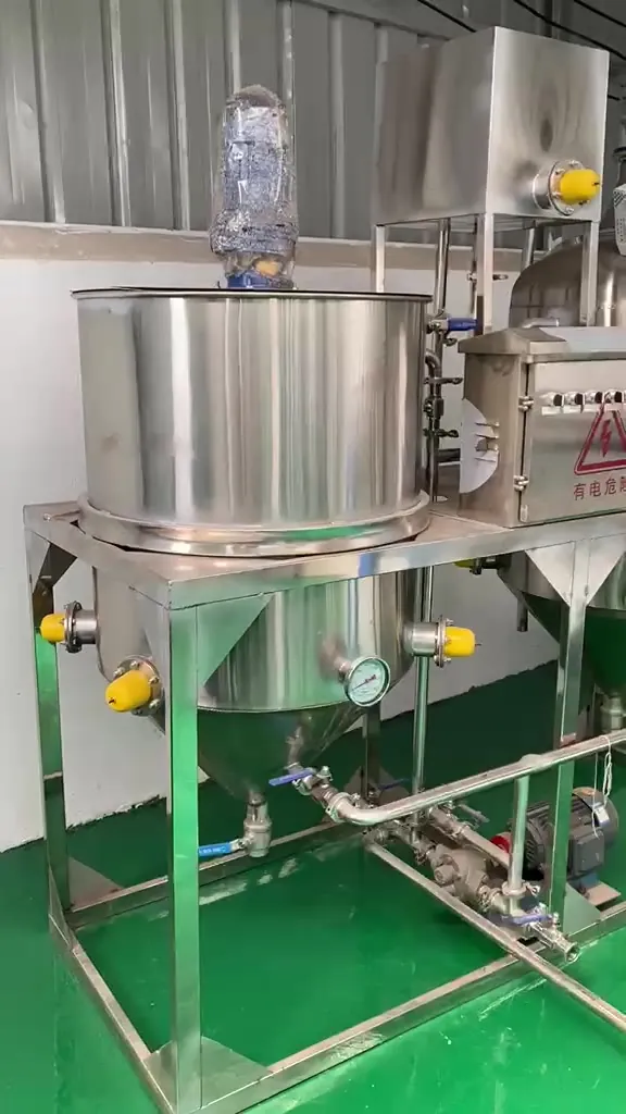 Linha de extração e refinação de óleo alimentar